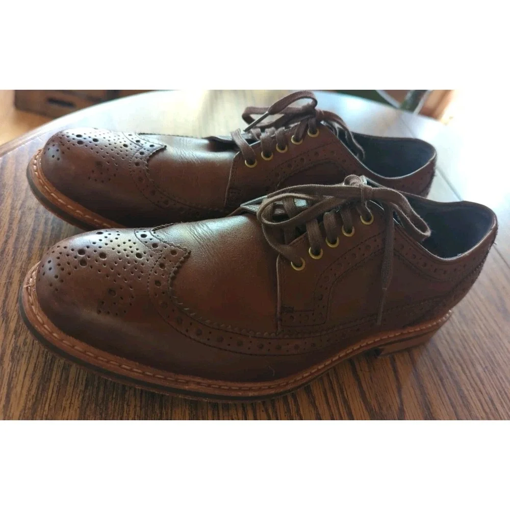 Cole Haan‎ Grand OS Men's Wingtip Oxford Brown Leather Shoes Size 7 M